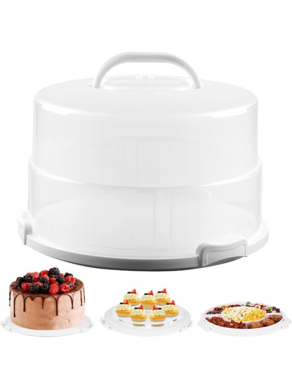 12-Inch Cake Carrier with Lid & Handle - Perfect for 12" Round Cakes, 7" High